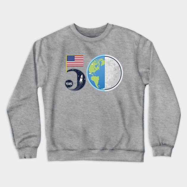 50th Anniversary Apollo 11 Mission Crewneck Sweatshirt by FunawayHit